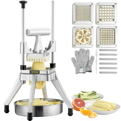 VEVOR Commercial Chopper Commercial Vegetable Chopper w/ 4 Blades Fruits Dicer