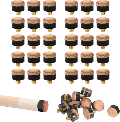 SOLROS STUDIO Screw Billiard Pool Cue Tips Replacement 30 Pieces 13mm, Brown 30Pcs