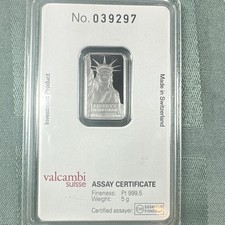 Credit Suisse Platinum Bar 5 g 0.9995 Fine 1985 Total Precious Metal Content 5 g