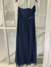 Long Strapless Midnight Blue Dress Lana Maria By Ariella,fully Lined 12