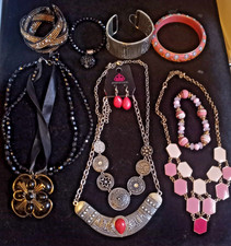 Costume Jewelry Lot With Necklaces, bracelets, Earrings