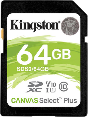 64GB Canvas Select plus SDXC Card | up to 100Mb/S | Class 10 UHS-I U1 V10 | SDS2