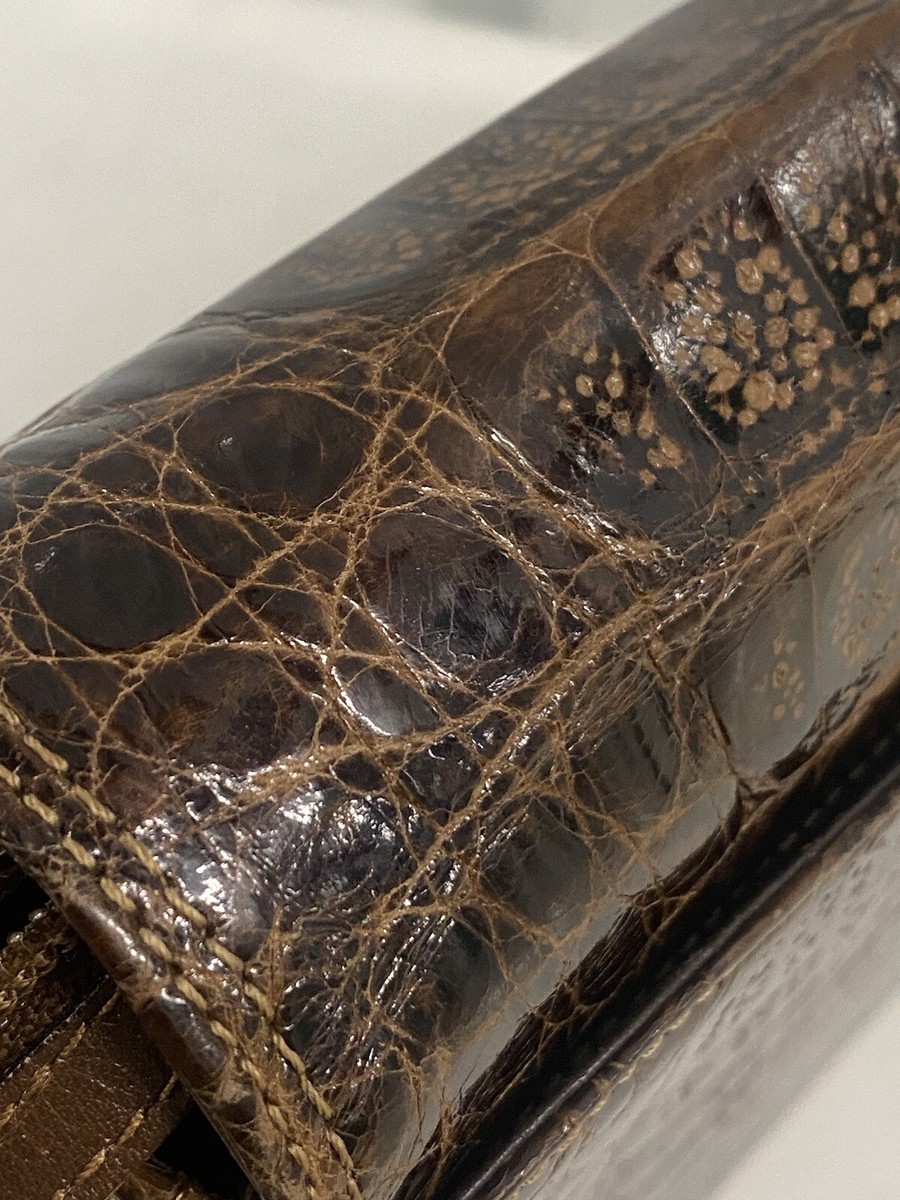 Vintage Vero Coccodrillo Brown Crocodile Leather Handbag