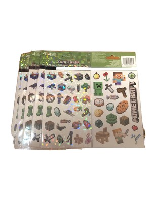minecraft sticker 6 packs of 4 sheets 24 sheets total over 500 stickers