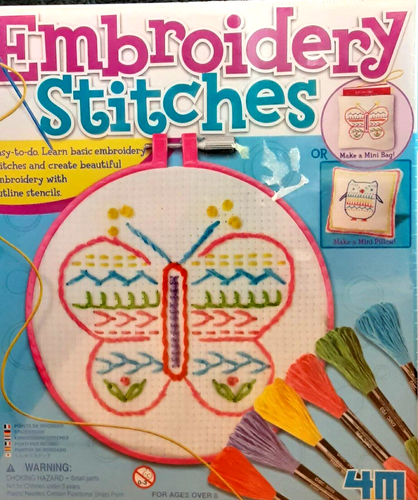 4M Embroidery Stitches Easy To Learn Embroidery Kit NIB