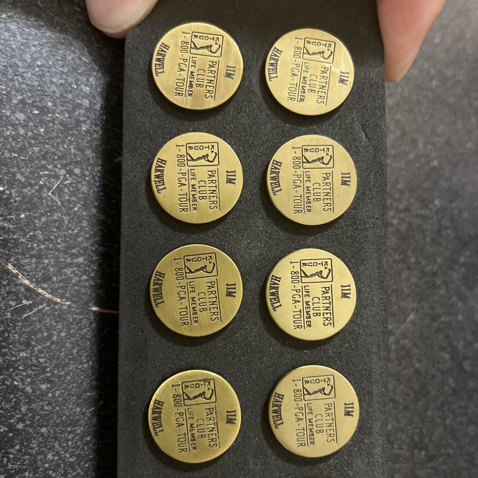 Golf Coin Ball Marker PGA Tour Partners Club Life Member Jim Harwell Set Of 14 eBay