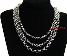 5pcs/Lot 3mm-10mm More Shiny Round Rolo Chain Necklace Stainless Steel Wholesale