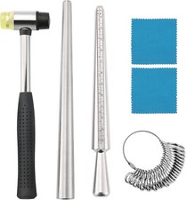 Ring Mandrel Sizer Tool, Metal Mandrel Finger Sizing Measuring Stick, Ring Sizer