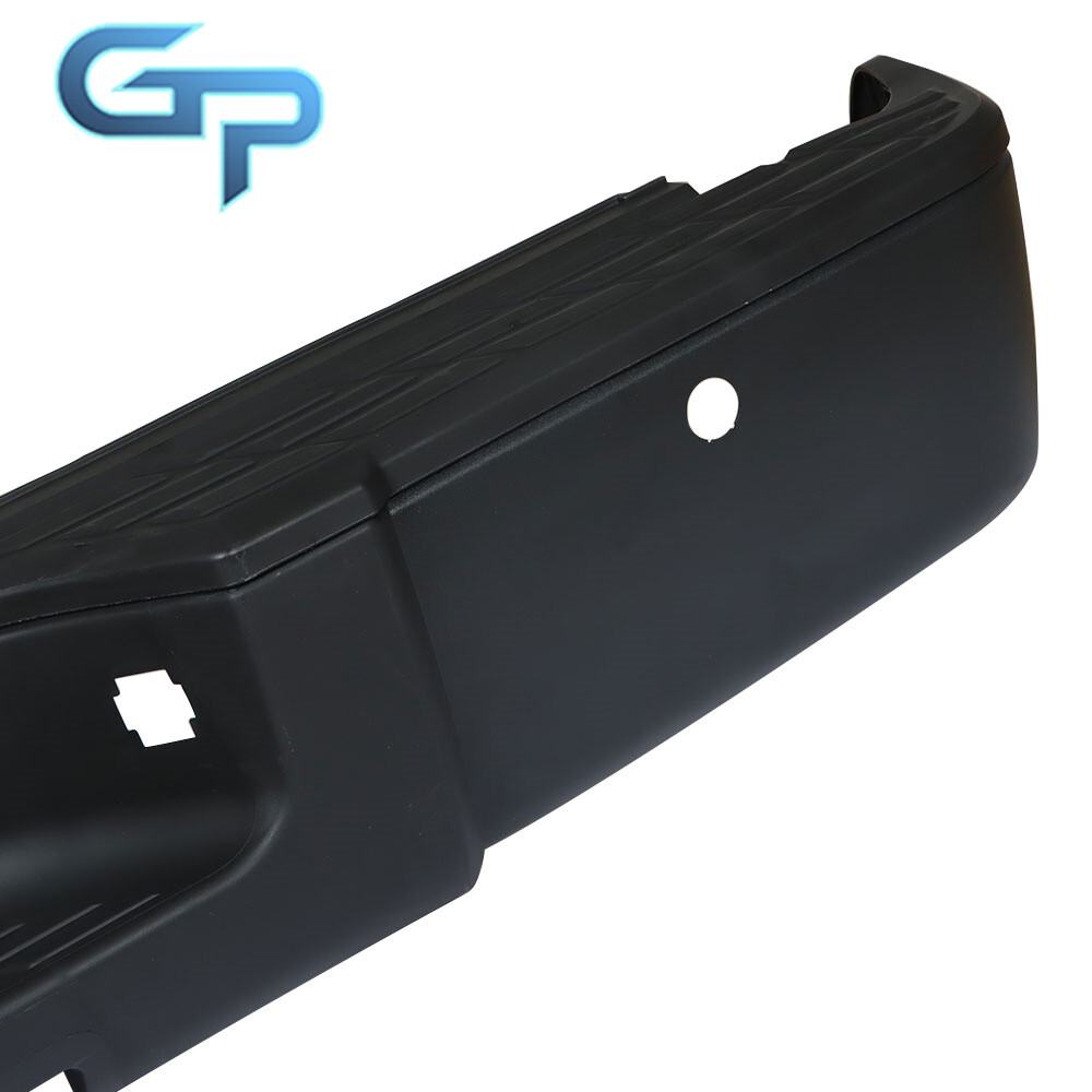Direct Replacement Rear Bumper For Chevy Silverado 1500 & GMC Sierra 1500 (2007-2013) – No Sensor Holes, Black