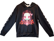 Demon Slayer Anime Nezuko Kamado Hoodie Pullover Sweatshirt Japanese Manga SZ M