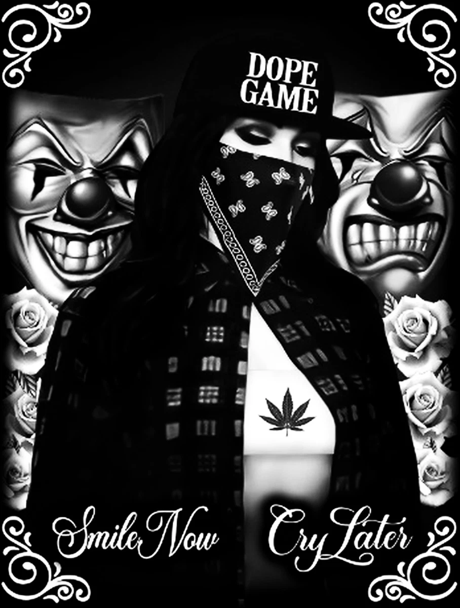 Smile Now Cry Later Dope Game Mens Heavyweight T-Shirt Printed On Shaka  Wear Tee | eBay