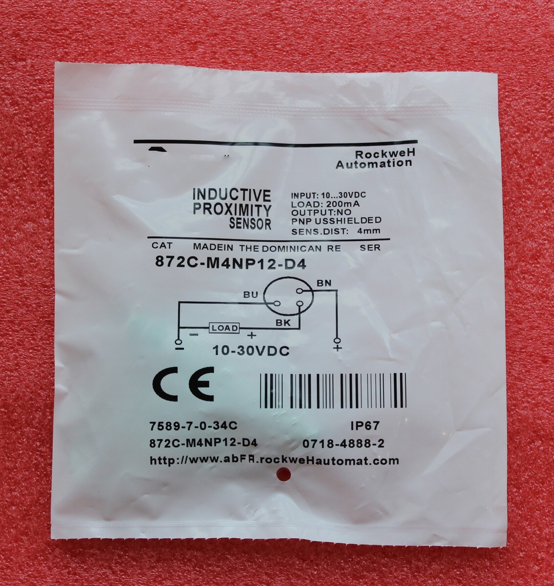 872C-M4NP12-D4 Proximity Sensor Switch For Allen Bradley
