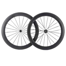 Road Bike Carbon Wheelset 23mm Width 60mm Depth Tubular 3k Matte Bicycle Wheels