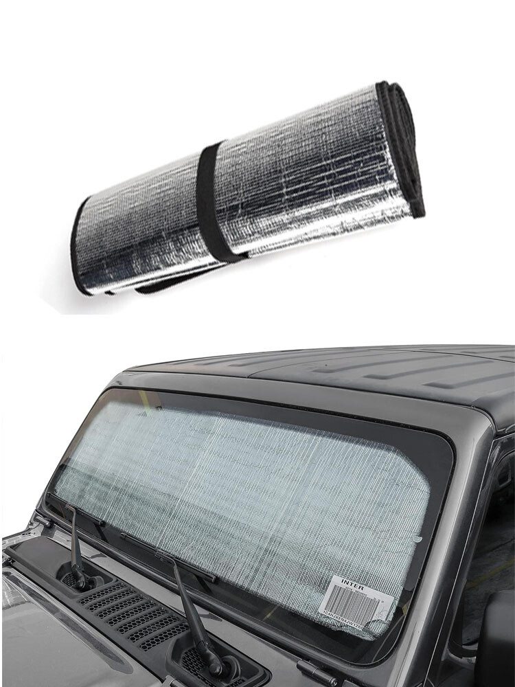 Windshield Sunshade, Front Window Shade Foldable Sun Visor for Jeep Wrangler JL