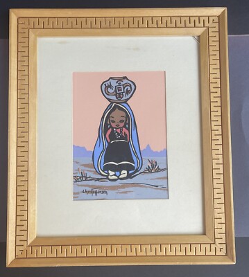 Gerda Christoffersen - OODEES Zuni Indian Girl - Framed Print - 1950's era