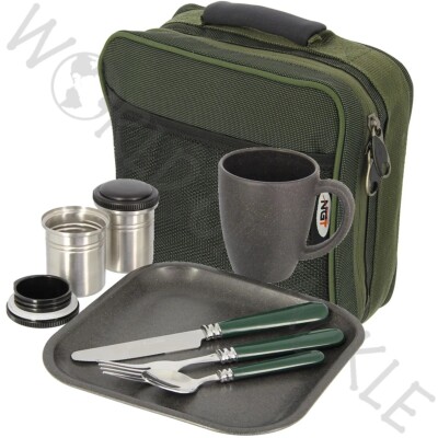 NGT Cutlery Cup Plate Set In Case Solo Session Kit (222) Carp Pike Sea Fishing