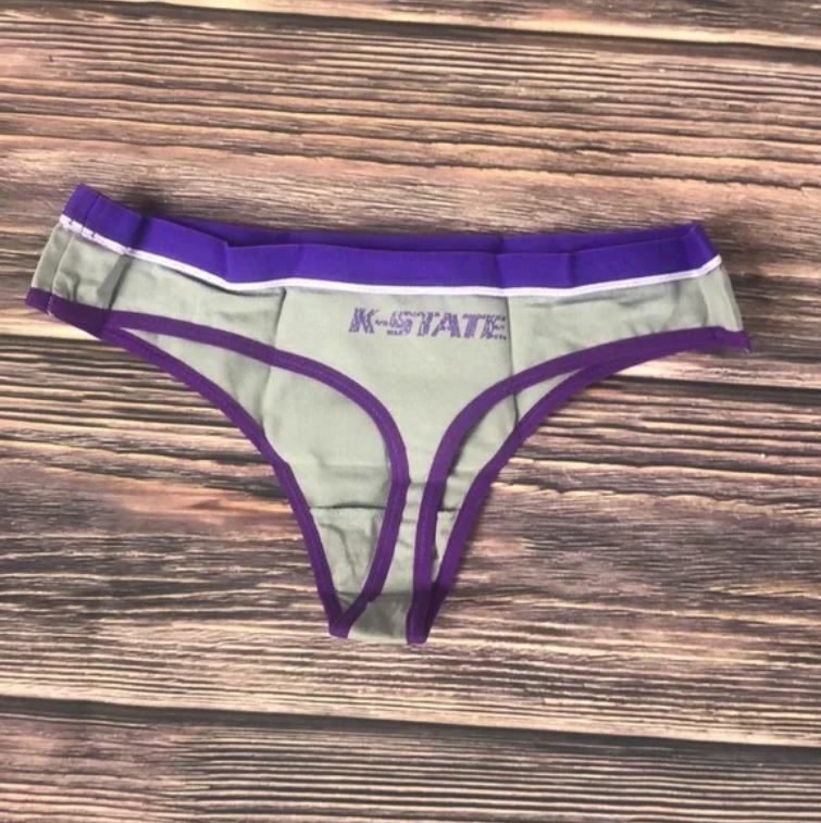 String Hot Kiss Large Violet Et Gris - Culotte Femme Confortable En Nylon/spandex
