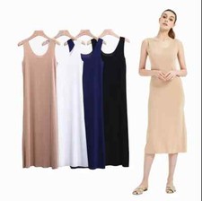 New Women Nightwear Full Slip Under Dress Slip Undergarment Sleeveless Nightgown