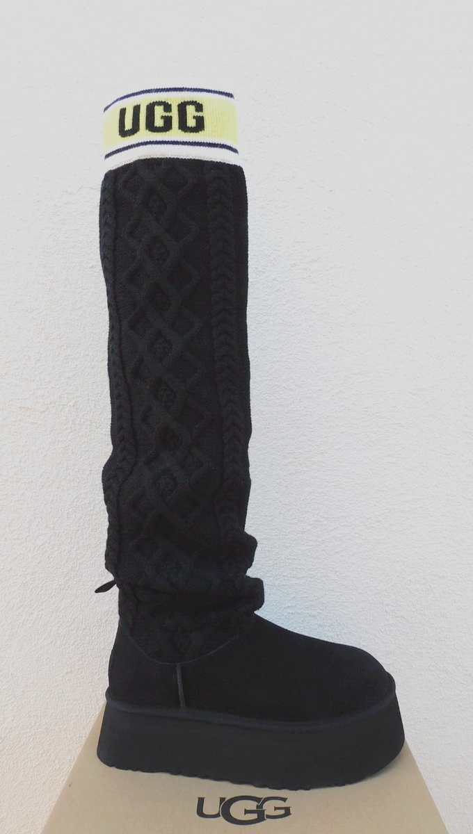 Sock Boots Ugg Over The Knee Twisted Cable Boots UGG OVER THE KNEE