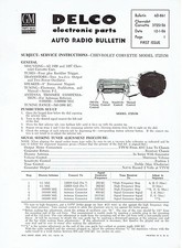 Delco 1956 1957 Chevy Corvette Wonderbar Radio Service Info And Parts Bulletin