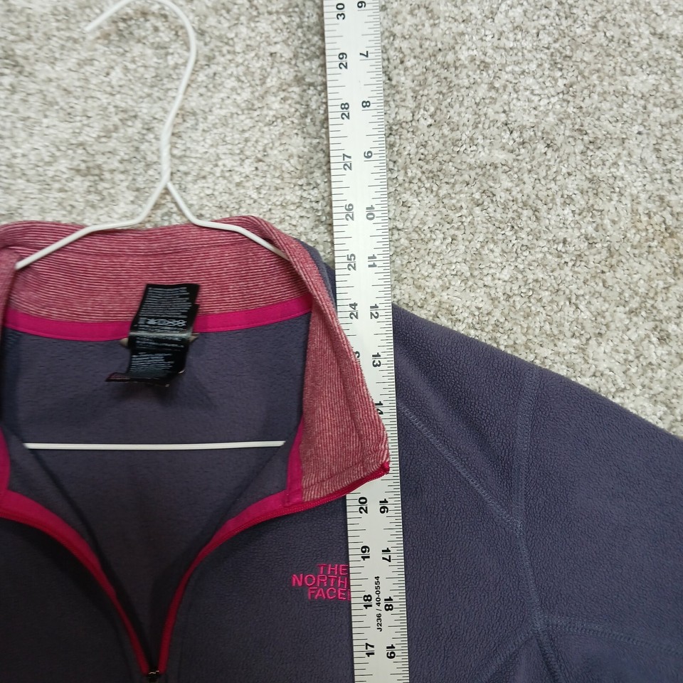 North Face Fleece Jacket Womens M Purple Mock Neck Quarter Zip Thermal