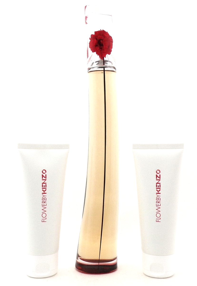 Flower by Kenzo L'ABSOLUE 3.3oz EDP Spray + 2x2.5oz Body Milk. New