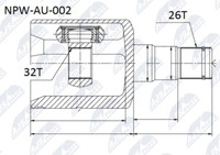 NPW-AU-002 NTY Gelenksatz, Antriebswelle FüR Audi,Seat,Skoda,Vw