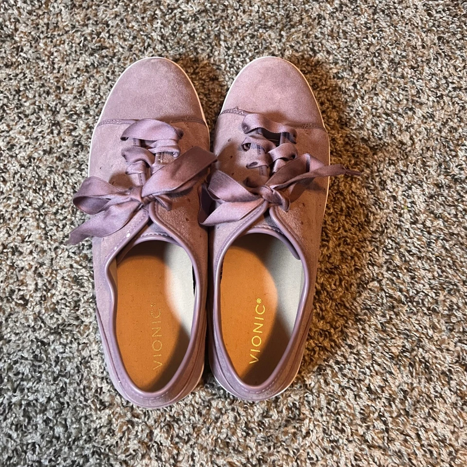 Vionic замшевые кроссовки лента шнурки комфорт ходьбы обувь женский размер 11 - Изображение 2 из 4