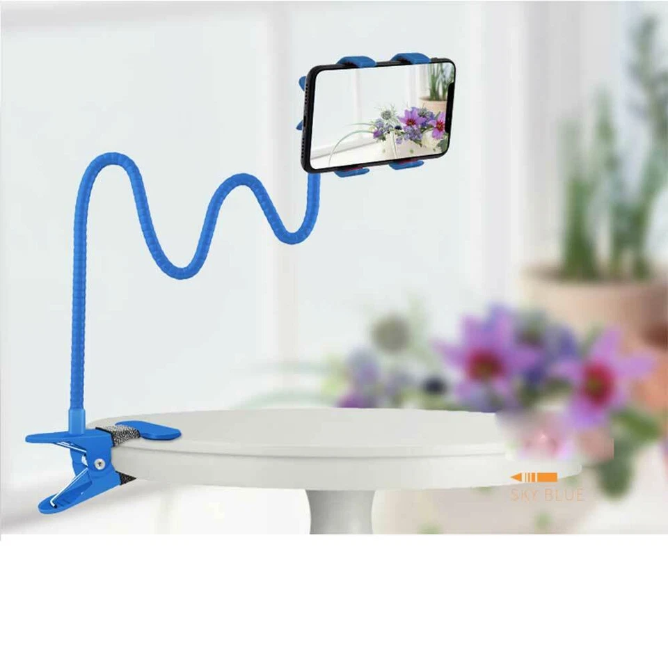 Flexible 360 Clip Mobile Cell Phone Holder Lazy Bed Desktop Bracket Mount Stand - Image 2 of 4