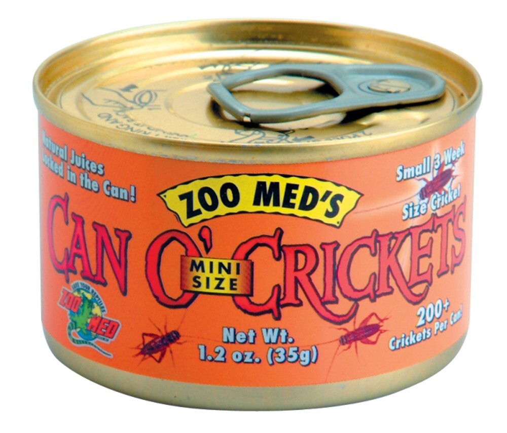 Zoo Med Can O' Crickets Mini Size Canned Food for Reptiles Fish Birds 1.2 ounces