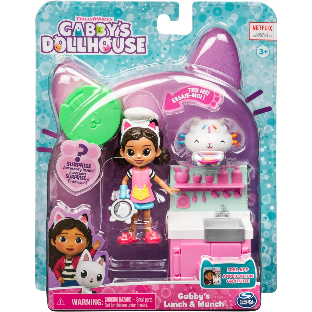 Gabby's Dollhouse Lunch & Munch Kitchen Playset with 2 Figures & Accessories
