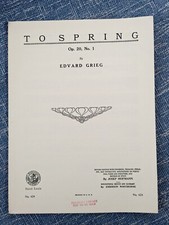To Spring Op 20 No 1 by Edvard Grieg Art Publication Society 1944 