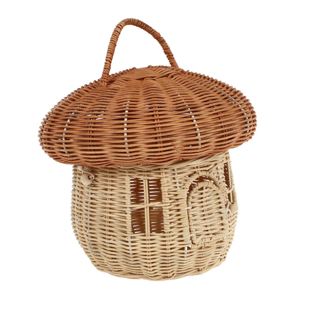 Mushroom Basket Toy Baskets for Decor Rattan Generous Mother Child