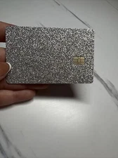 Credit card sticker. Glitter skin SILVER