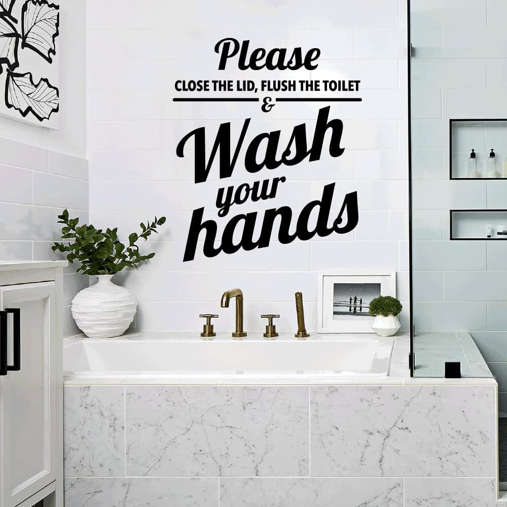 Vinyl Wall Decal for Bathroom Toilet Rules Home Décor Room Sticker