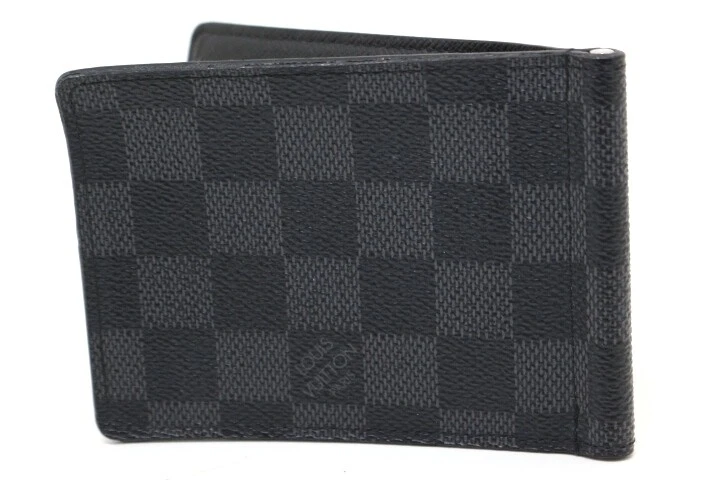 LOUIS VUITTON Pince Money Clip Damier Graphite Wallet Black