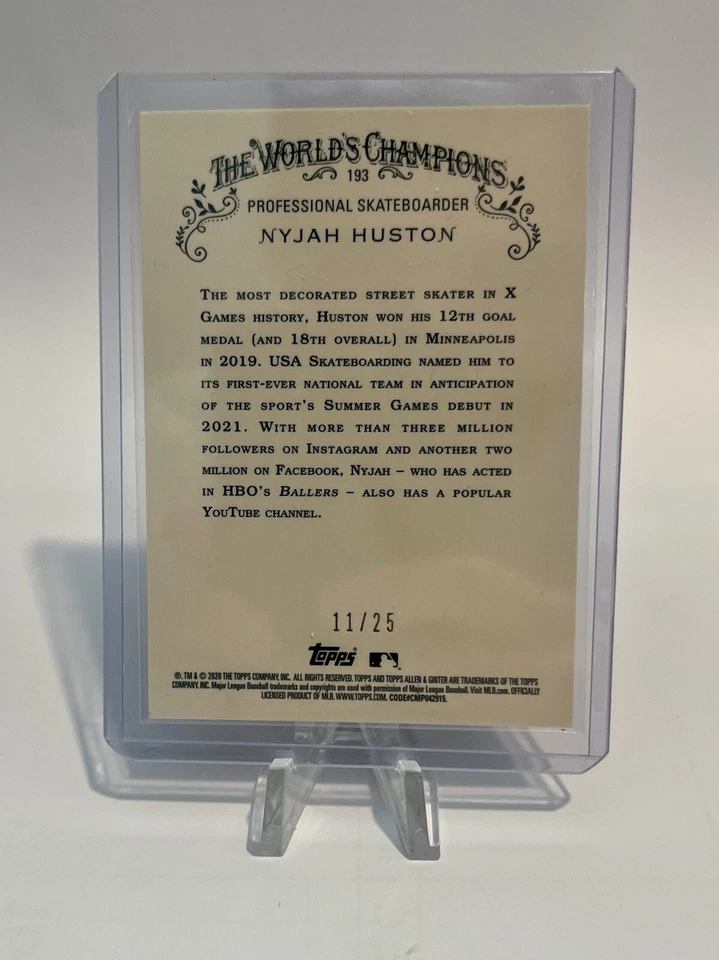 NYJAH HUSTON 2020 Topps Allen & Ginter Chrome Orange Refractor /25 USA Olympian - Image 2 of 2