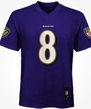 Authentic Baltimore Ravens #8 Lamar Jackson NFL Jersey - Purple - Woman’s XL