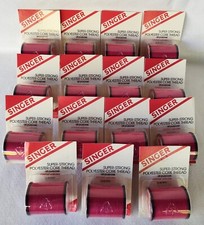 Lot of 15 NEW Singer Thread Cherry Red Color 60032 150 yards Polyester Core