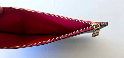 COACH Marrón Cremallera Firma Delgado Cuero Bolsa Accesorio Estuche Nuevo - Imagen 5 de 5