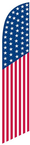 American Flag (50 stars) Feather Banner Swooper Flag - NO WIND REQUIRED - Rep...