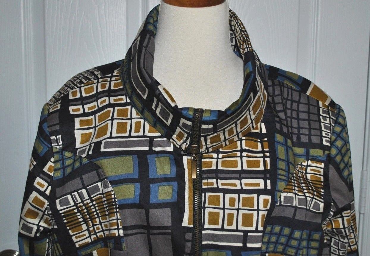 PATRICK CHRISTOPHER Patchwork PATTERN ZIPPER FRON… - image 3