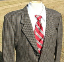 Karl Lagerfeld Men's Sz 42 L Multicolor Houndstooth 3 Button Lambswool Sportcoat