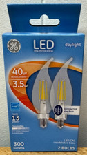 GE LED Light Bulbs 40W - DayLight - Clear Bulb - Bent Tip - Candelabra Base