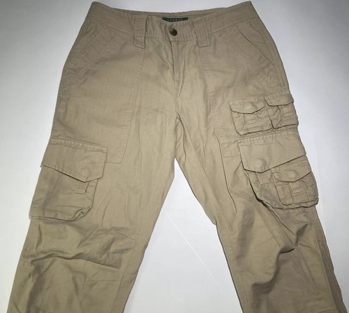 RL Womens Cargo Pants Khaki Beige 