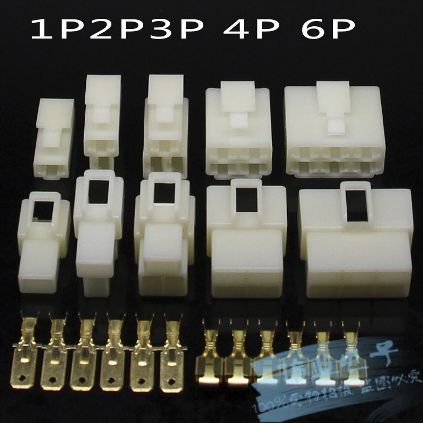 1 2 3 4 6 8 Way Pin Electrical Wiring Multi Connector Set 6.3mm ...