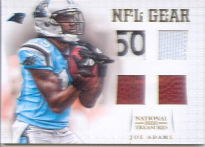 joe adams rookie rc 4x quad ball jersey tag patch panthers razorbacks ...