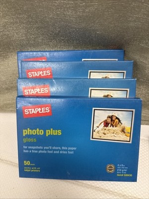 4 Staples Kodak Photo Plus Gloss Paper 4x6 50 Sheets Each Box New Sealed 508430