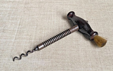 Antique c1850 Lund Patent London Corkscrew Rosewood Handle Brush For Parts Only