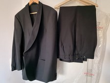 SMOKING ANZUG WILVORST Gr. 50 (M) hocheleganter schwarz Schurwolle TOP
